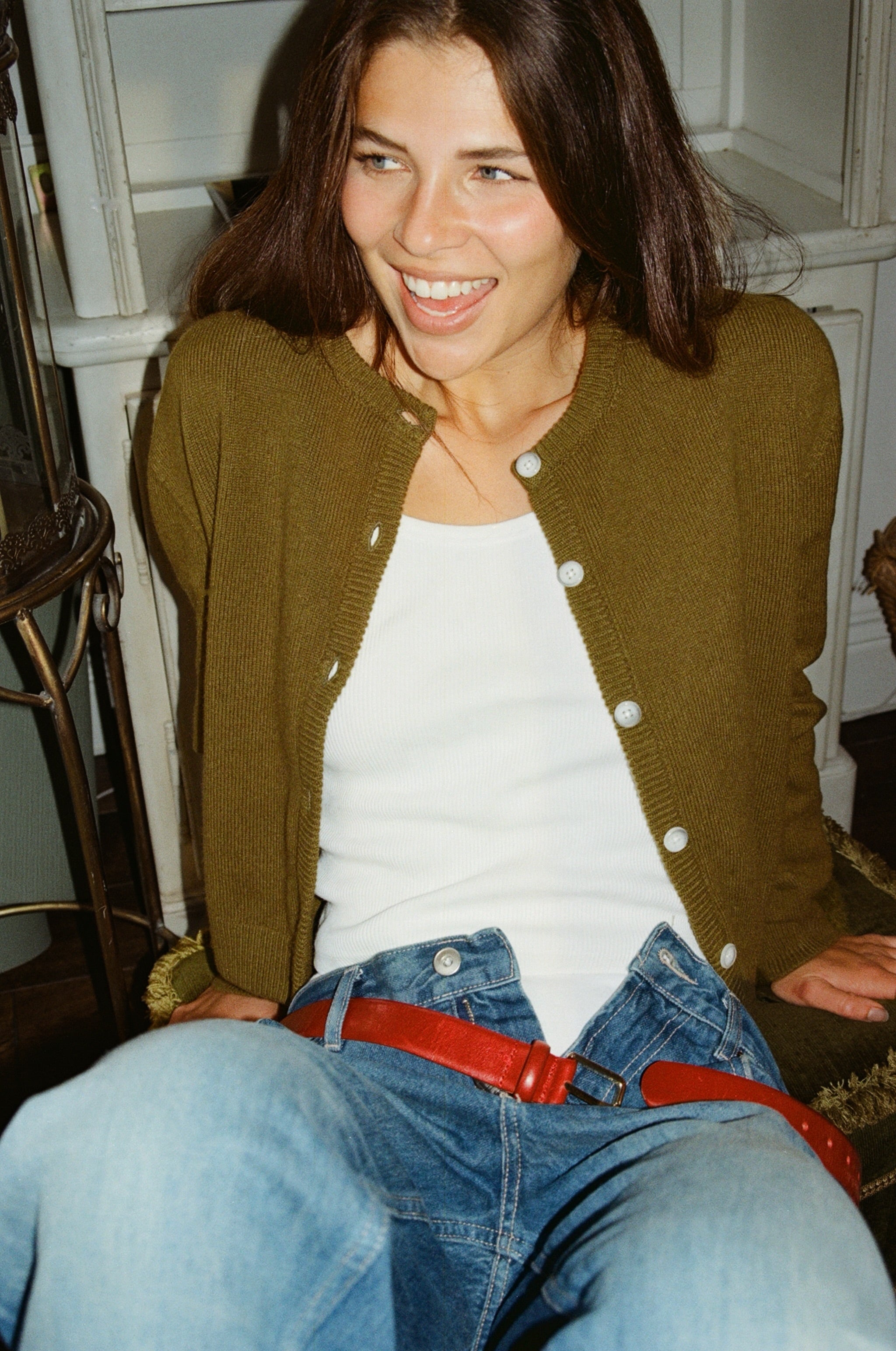 OLIVE POPPY CARDIGAN (LIMITED EDITION)