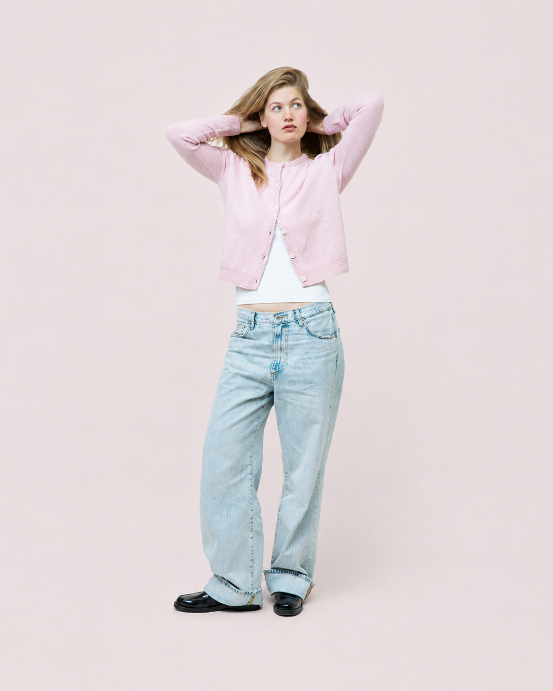 POPPY LAMBSWOOL CARDIGAN - DUSTY PINK